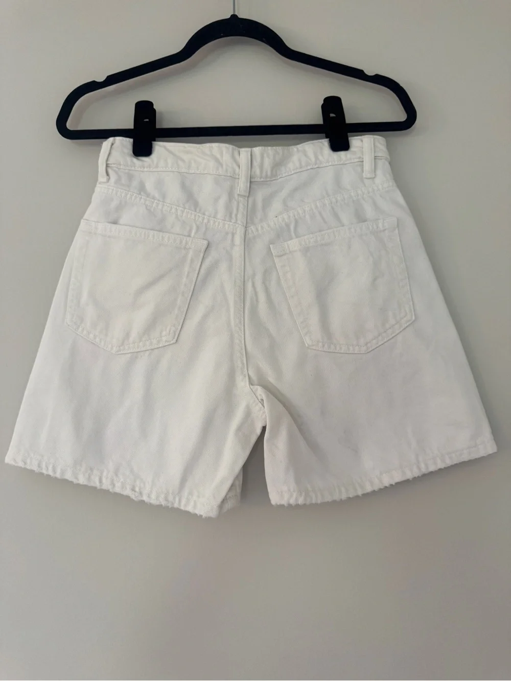 Zara White High-Rise Long Shorts